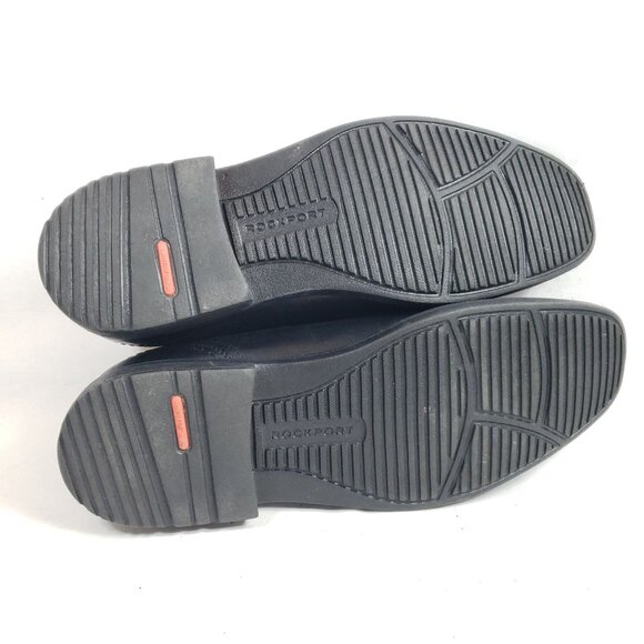 Rockport Mens Size 13 Style Leader 2 Black Leather Slip-On Bike Toe Shoes - Picture 8 of 9